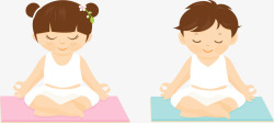 瑜伽宣传设计两个可爱的小孩高清图片