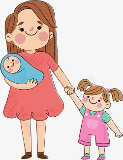 抱着小朋友母亲节带小孩的妈妈高清图片