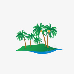 可爱椰树海边风情高清图片