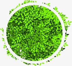 绿色创意春天树叶圆环素材