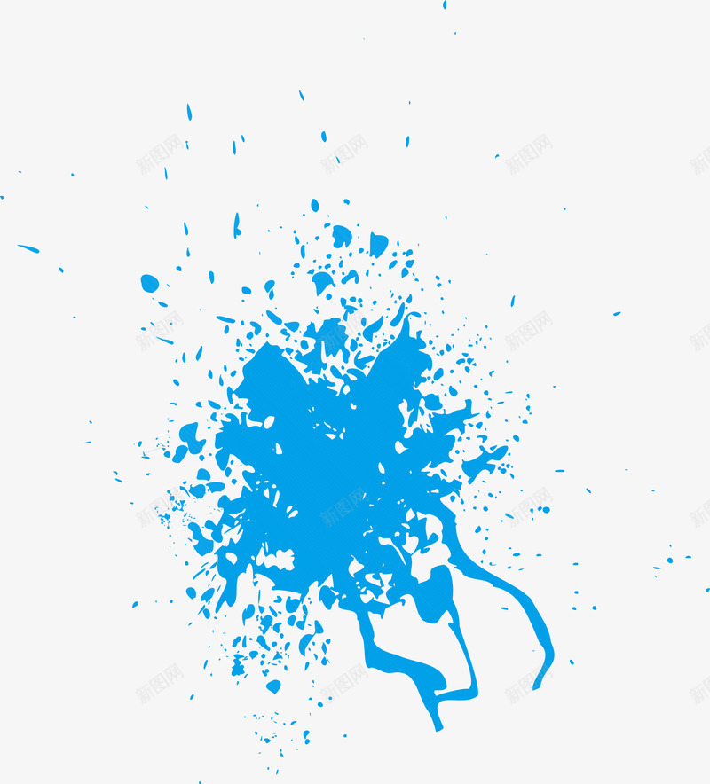 蓝色泼墨png免抠素材_新图网 https://ixintu.com 手绘 油漆 泼墨 漂浮 蓝色 装饰 颗粒