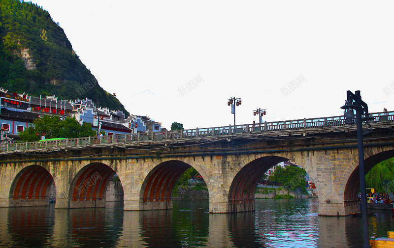 舞阳河大桥景观png免抠素材_新图网 https://ixintu.com 古镇风景 国内旅游 旅游摄影 旅游景点 祝圣桥 舞阳河 西江千户苗 贵州 镇远古镇