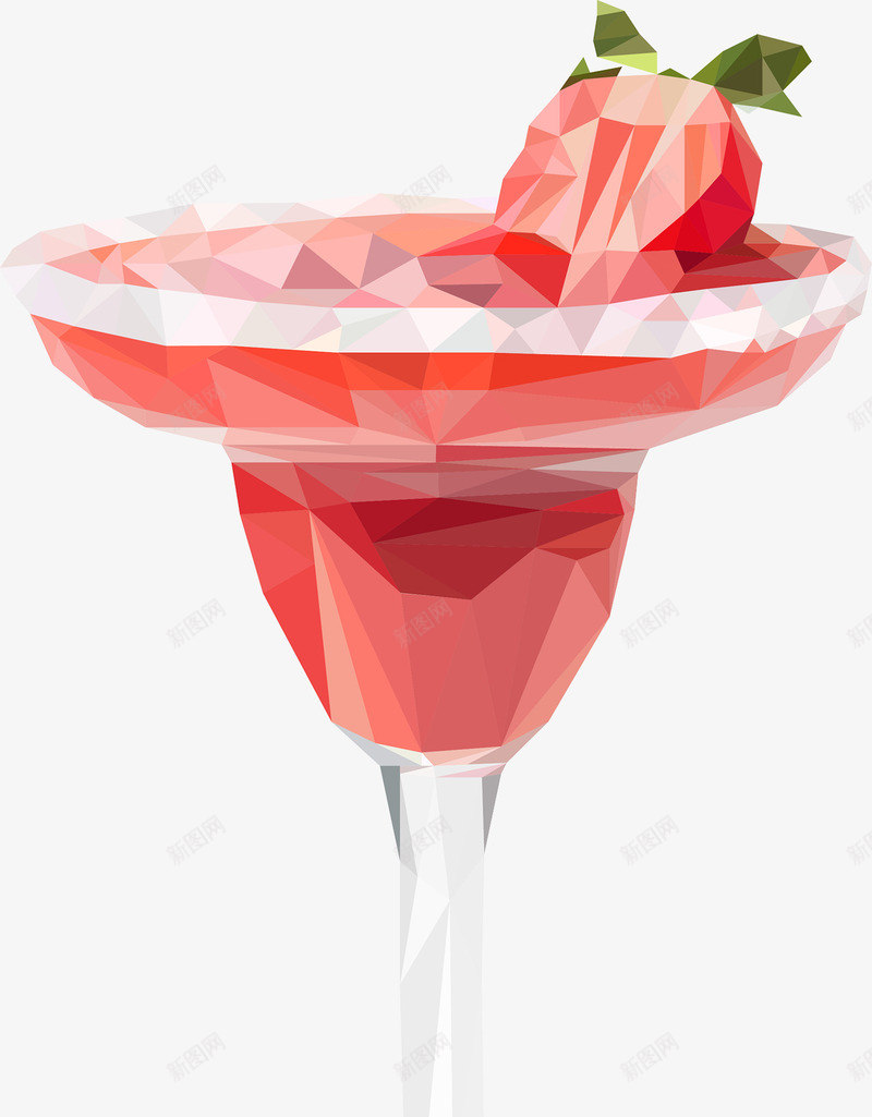 钻石酒杯png免抠素材_新图网 https://ixintu.com 水晶酒杯 红色的钻石 酒杯里的草莓汁