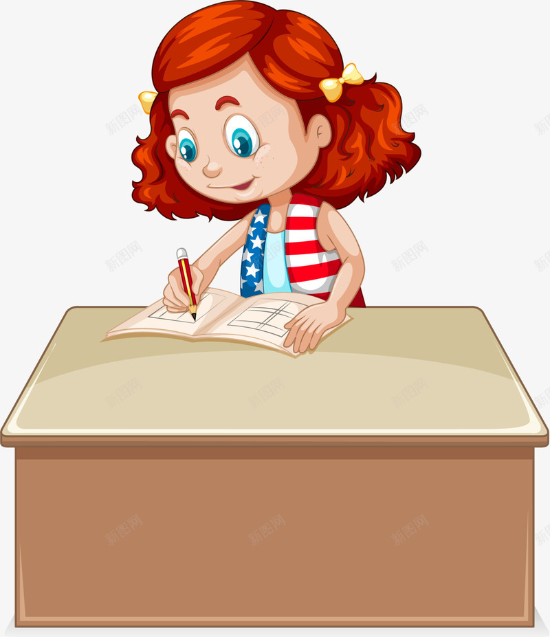 开学季写作业的小女孩png免抠素材_新图网 https://ixintu.com 做作业 写作业的小女孩 卡通小女孩 学习 开学季 开心