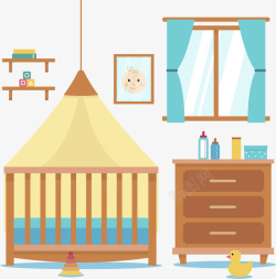 温馨婴儿床简约创意婴儿房高清图片
