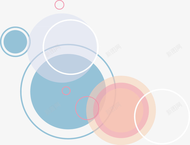 粉色蓝色圆环png免抠素材_新图网 https://ixintu.com 图片 粉色 蓝色