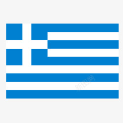 蓝色创意希腊国旗元素矢量图素材