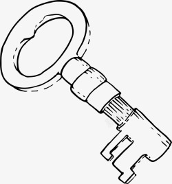 圆环钥匙素材素描白色钥匙高清图片