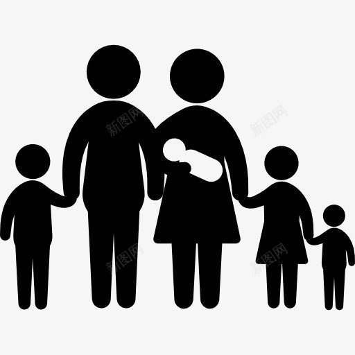 六口之家包括一个婴儿图标png_新图网 https://ixintu.com 个人 人组 六 孩子 家庭 熟悉的家族图标