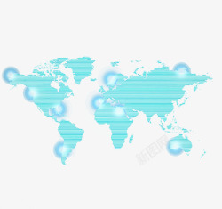 蓝色条纹世界地图素材