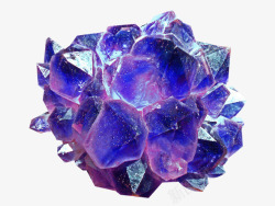 蓝紫色晶块素材