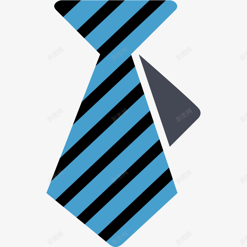 蓝色扁平化圆角领带元素矢量图图标eps_新图网 https://ixintu.com 办公 卡通图标 商务 扁平化 条纹 蓝色 质感 矢量图