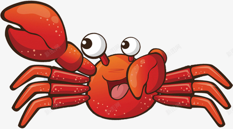 开心的卡通螃蟹图png免抠素材_新图网 https://ixintu.com 大海 开心的 海鲜 眼睛 美味的 螃蟹 螃蟹钳