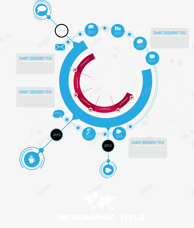 蓝色圆环图表矢量图eps免抠素材_新图网 https://ixintu.com PPT图形 PPT图表 商务信息 演示图形 蓝色图表 蓝色圆环图表 矢量图