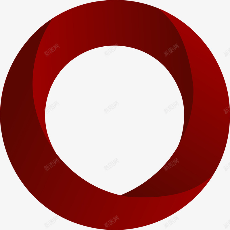 手绘红色圆环图标png_新图网 https://ixintu.com 手绘 简约 红色圆环