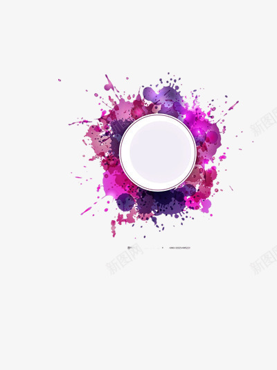 紫色泼墨png免抠素材_新图网 https://ixintu.com 泼墨 渐变 紫色 花瓣状 颜料