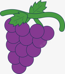 可爱卡通手绘水果葡萄矢量图素材