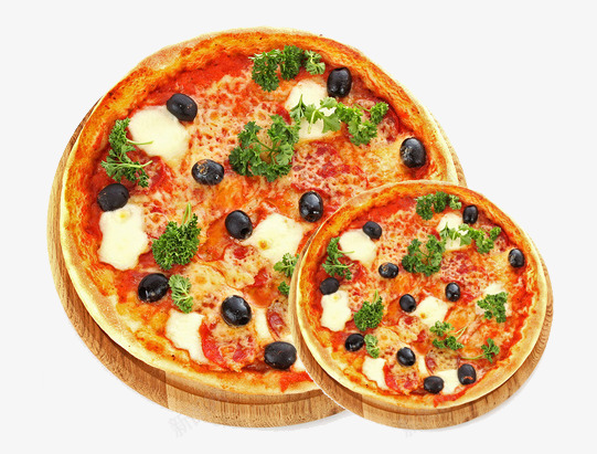 两个披萨psd免抠素材_新图网 https://ixintu.com 披萨 葡萄 食物 饼
