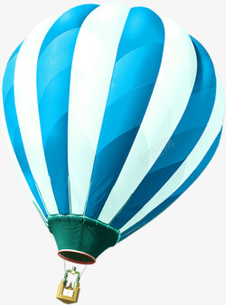 蓝色条纹热气球素材