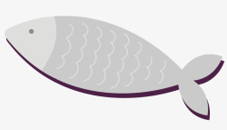 银白条纹一只灰色的小鱼矢量图高清图片
