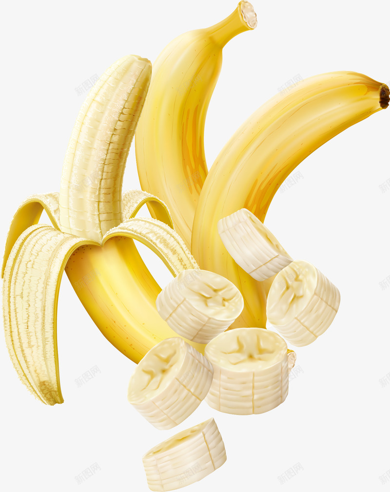 黄色切片香蕉矢量图ai免抠素材_新图网 https://ixintu.com 果实 水果 甜美香蕉 美味水果 装饰图案 黄色香蕉 矢量图
