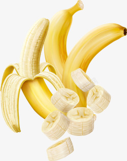 甜美香蕉黄色切片香蕉矢量图高清图片