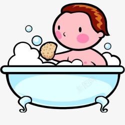 宝宝自己洗澡素材