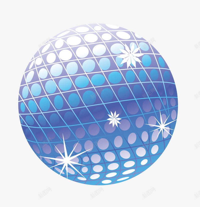 蓝色圆形小孔球png免抠素材_新图网 https://ixintu.com 变色光彩灯球 水晶球 蓝色球