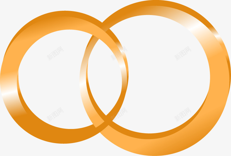 两个圆环png免抠素材_新图网 https://ixintu.com 圆环 圆环装饰 矢量装饰 装饰 金色圆环
