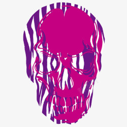 紫色条纹骷髅头素材