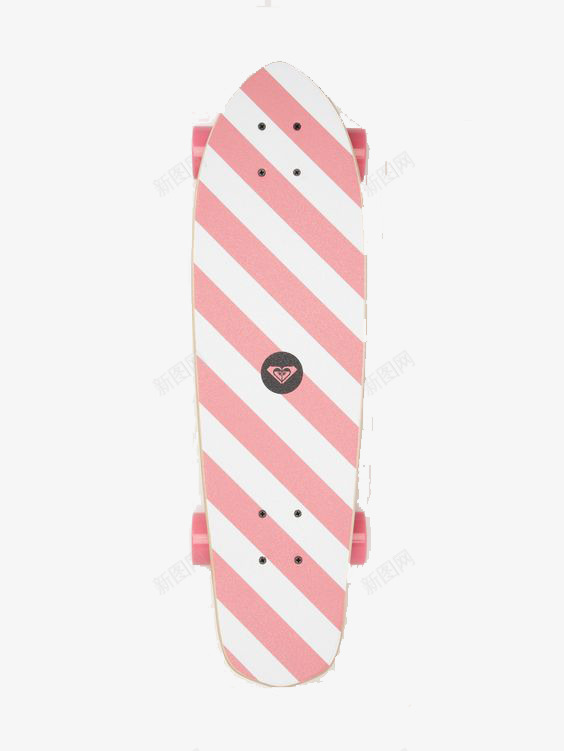 粉色可爱条纹滑板png免抠素材_新图网 https://ixintu.com 条纹 条纹滑板 粉色 设计 运动