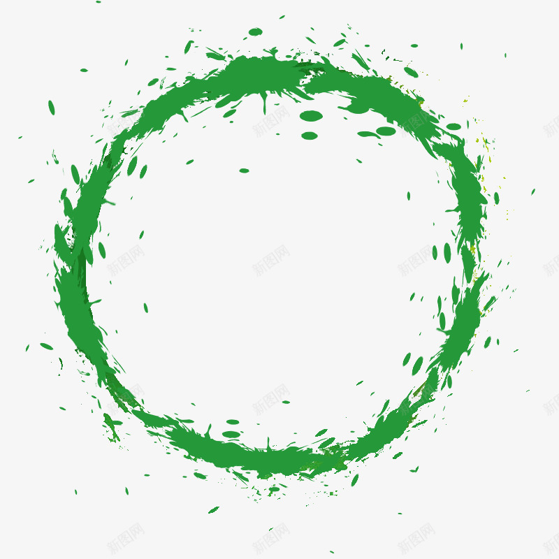绿色泼墨框png免抠素材_新图网 https://ixintu.com 圆形边框 水彩边框 泼墨圆框 泼墨框 清新 绿色