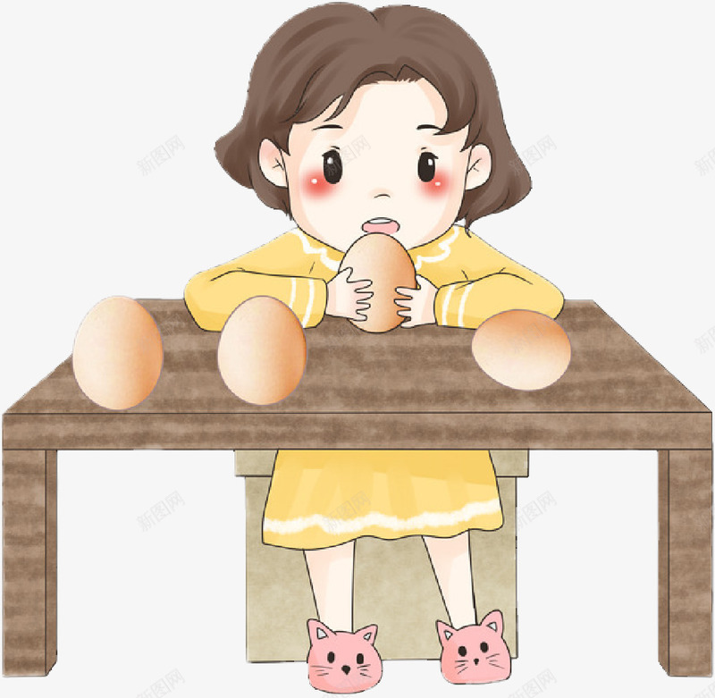 一个女孩立鸡蛋png免抠素材_新图网 https://ixintu.com 习俗 女孩 春分 立鸡蛋