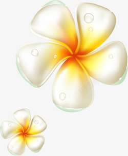 手绘白黄色水晶花朵素材