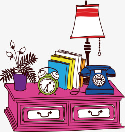 美式家居书桌卡通时尚生活书桌插画矢量图高清图片