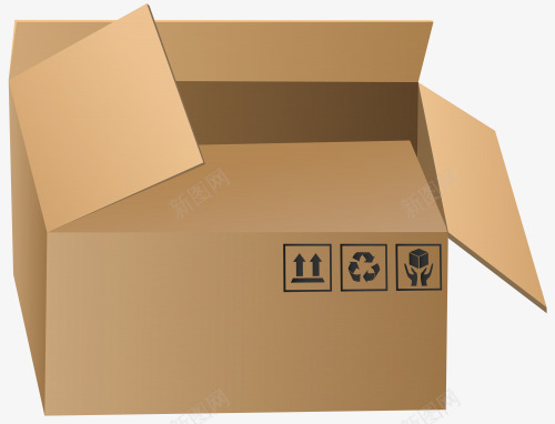 打开的快递纸箱盒子png免抠素材_新图网 https://ixintu.com 快递 打开 盒子 纸盒 纸箱