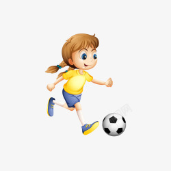 踢足球的女孩矢量图素材