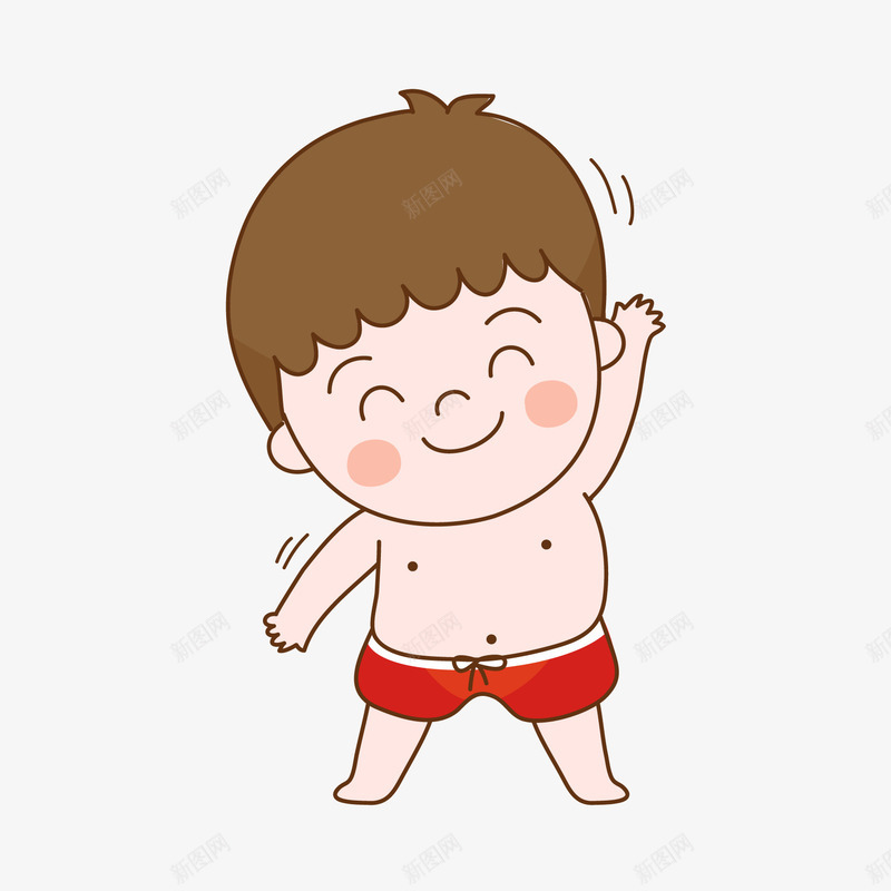 卡通小孩png免抠素材_新图网 https://ixintu.com 儿童 卡通 卡通小孩 可爱 小孩 小男孩 开心 手绘 打招呼 沙滩小孩 玩耍