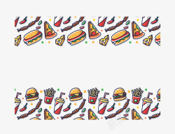 卡通美味汉堡薯条矢量图素材