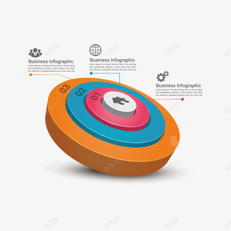 彩色立体圆环分类图png免抠素材_新图网 https://ixintu.com 信息图 分类信息图 彩色立体圆环