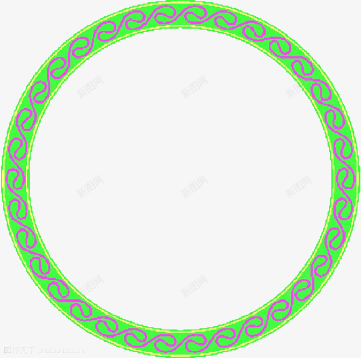 手绘边框png免抠素材_新图网 https://ixintu.com 圆环边框 实用 简单 绿色