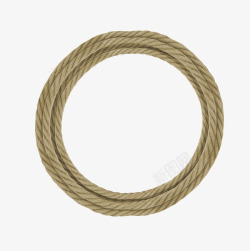 棕色麻绳圆环素材