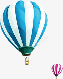 卡通蓝白条纹热气球png免抠素材_新图网 https://ixintu.com 卡通 条纹 热气球