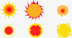 太阳煎蛋各种卡通形状图标高清图片
