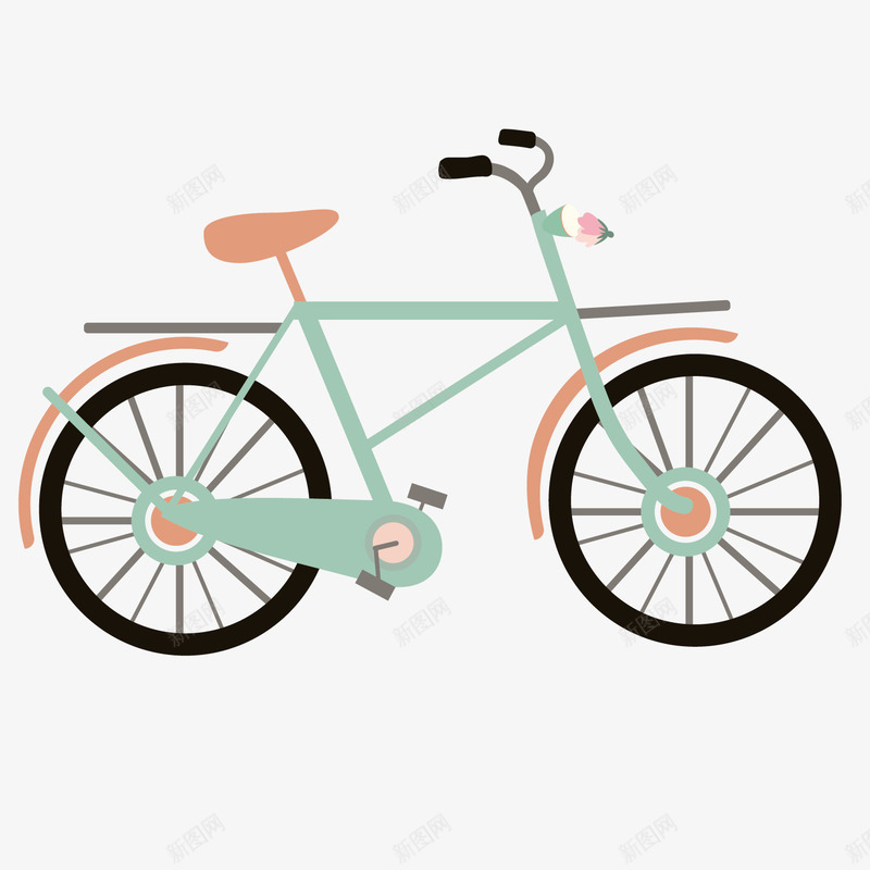 卡通自行车png免抠素材_新图网 https://ixintu.com 低碳生活 低碳节能 公益 单车 卡通 卡通手绘自行车 彩色 生态理念 脚踏车 自行车 骑行