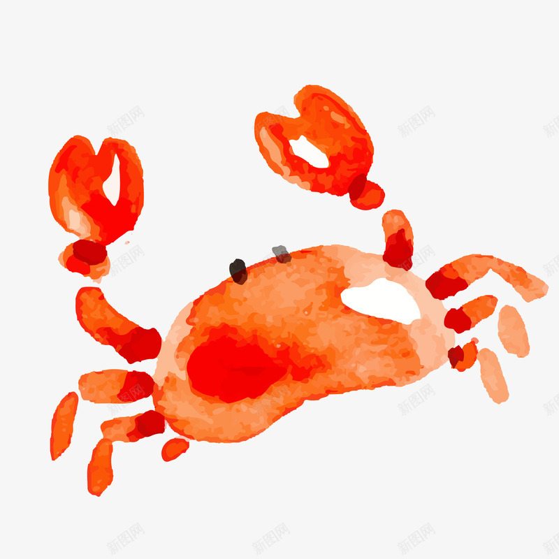 卡通手绘螃蟹矢量图ai免抠素材_新图网 https://ixintu.com 动物 彩绘 手绘 水粉 红色 螃蟹 矢量图