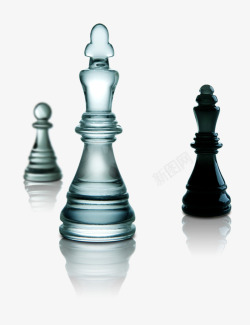 水晶象棋透明水晶优美国际象棋高清图片