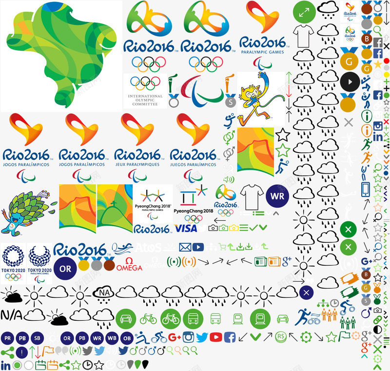 手绘各种奥运会图标png_新图网 https://ixintu.com 各种 图标 奥运会