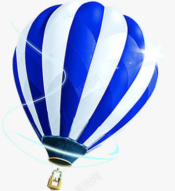 蓝白条纹热气球png免抠素材_新图网 https://ixintu.com 热气球 蓝白条纹
