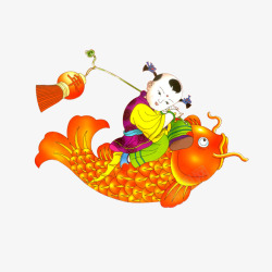 招财进宝福袋年年有余年年有鱼高清图片